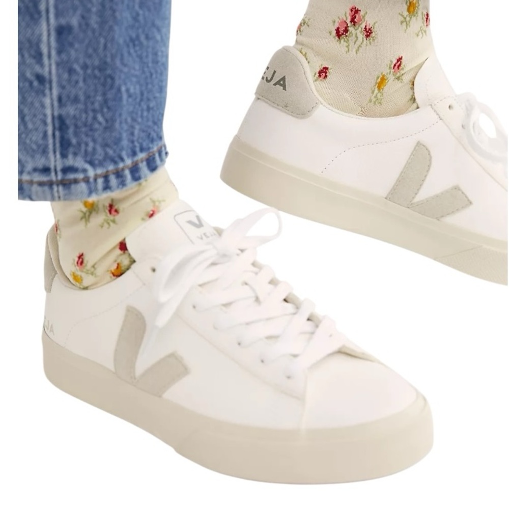 Veja Campo Sneakers in White Leather / Natural Suede - 8 - Picture 1 of 16